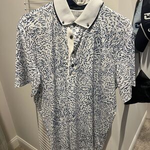 Blue and White Patterned Polo golf shirt from
Greyson